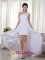 Kailua-Kona Hawaii/HI Asysmmetrical One Shoulder Beading Decorate Quinceanera Dama Dress High-low Chiffon