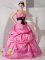 Bennington Vermont/VT Rose Pink For Sweetheart Quinceanea Dress With Taffeta Sash and Ruched Bodice Custom Made