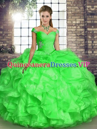 Floor Length Ball Gowns Sleeveless Sweet 16 Dress Lace Up