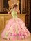 Hammond Louisiana/LA Custom Made Cheap Multi-Color Quinceanera Dress With One Shoulder Ruffled Decorate