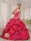 Pedro Brand Dominican Republic Coral Red Appliques Decorate Sweetheart Neckline Formal Quinceanera Dresses