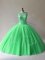 Green Sleeveless Tulle Lace Up Quinceanera Gowns for Sweet 16 and Quinceanera