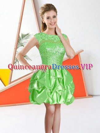 Beading and Lace and Ruffles Dama Dress for Quinceanera Backless Sleeveless Knee Length