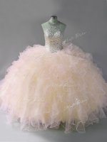 Popular Floor Length Pink Sweet 16 Dresses Halter Top Sleeveless Lace Up