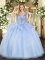 Discount Tulle Sleeveless Floor Length Quinceanera Gowns and Beading