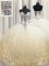 Fantastic Floor Length Ball Gowns Sleeveless Champagne Quince Ball Gowns Lace Up