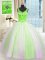 Sleeveless Tulle Floor Length Lace Up Sweet 16 Dresses in Multi-color with Beading and Sequins