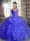 Captivating Organza Sleeveless Floor Length 15 Quinceanera Dress and Beading and Ruffles