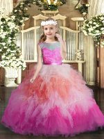 Multi-color Sleeveless Tulle Backless Pageant Dress for Teens for Party and Sweet 16 and Wedding Party