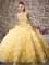 Organza Sleeveless Quinceanera Dress Court Train and Beading and Ruffled Layers