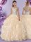 Straps Sleeveless Organza 15th Birthday Dress Beading and Ruffles Zipper