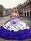 High End Organza Sleeveless Floor Length Sweet 16 Quinceanera Dress and Embroidery and Ruffled Layers