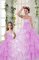 Customized Lilac Sleeveless Beading and Ruching Floor Length Sweet 16 Dress