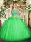 Custom Design Tulle Scoop Sleeveless Lace Up Beading and Ruffles Quinceanera Dresses in