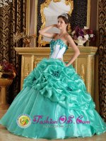 Alpine Texas/TX Sweetheart Discount Turquoise Quinceanera Dress In Quinceanera Party With Hand Made Flower