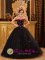 Bessemer Alabama/AL Tiny Flowers Decorate Popular Black Quinceanera Dress For Strapless Tulle Ball Gown