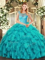 Sleeveless Beading and Ruffles Lace Up Quinceanera Gown(SKU SJQDDT1137002-2BIZ)