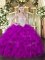 Wonderful Sleeveless Zipper Floor Length Beading and Ruffles 15th Birthday Dress