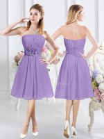 Strapless Sleeveless Zipper Dama Dress Lavender Chiffon