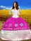 Super Multi-color 3 4 Length Sleeve Embroidery Floor Length Ball Gown Prom Dress