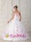 Sweetheart Strapless Satin and Organza With Embroidery Cute White Quinceanera Dress Ball GownIn Emmitsburg Maryland/MD