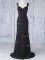 Clearance Column/Sheath Sleeveless Black Quinceanera Court Dresses Sweep Train Zipper