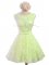 Fashion Yellow Green Lace Up Scoop Belt Quinceanera Court Dresses Lace Sleeveless