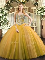 Sleeveless Beading Lace Up Sweet 16 Dress