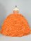 Discount Lace Up Quinceanera Gowns Orange for Sweet 16 and Quinceanera with Beading and Ruffles