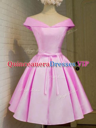 Off The Shoulder Cap Sleeves Lace Up Court Dresses for Sweet 16 Lilac Taffeta