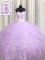 Latest Visible Boning Floor Length Lavender Sweet 16 Dresses Sweetheart Sleeveless Lace Up