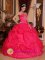 Lovely Custom Made Hot Pink SweetheartQuinceanera Gowns With Appliques and Pick-ups For Sweet 16 In Colebrook New hampshire/NH