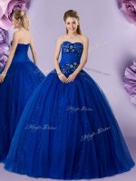 Elegant Sleeveless Lace Up Floor Length Beading and Appliques Ball Gown Prom Dress