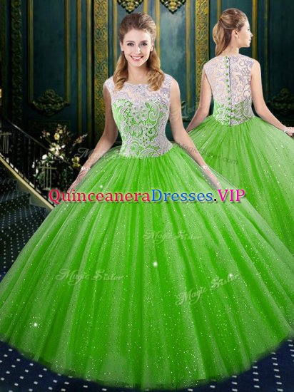 Sleeveless Floor Length Lace Zipper Vestidos de Quinceanera - Click Image to Close