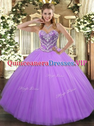 Floor Length Ball Gowns Sleeveless Lavender Military Ball Gown Lace Up