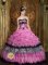 Elegant Zebra and Organza Picks-Up Rose Pink Quinceanera Dress Wear For Sweet 16 In Warren Michigan/MI