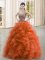 Spectacular Rust Red Sleeveless Beading and Ruffles Floor Length Quinceanera Dresses