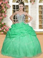 Sleeveless Beading Lace Up Ball Gown Prom Dress