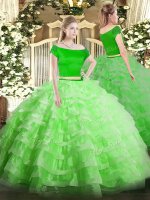 Trendy Off The Shoulder Short Sleeves Zipper Quinceanera Dresses Tulle