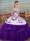 Sweetheart Sleeveless Tulle Quinceanera Dress Embroidery and Bowknot Lace Up