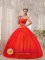 Brundall East Anglia Sweetheart Red Sweet Quinceanera Dress With Appliques Decorate and Ruch For Formal Evening