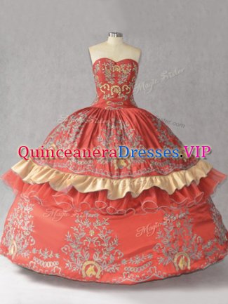 Adorable Satin and Organza Sleeveless Floor Length Sweet 16 Dresses and Embroidery and Bowknot