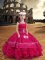 Customized Sleeveless Embroidery and Ruffled Layers Zipper Pageant Dress Womens