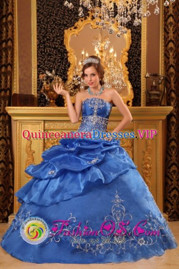 Strapless Quinceanera Dress Clearance With Beading and Appliques Decorate Ball Gown In Gardner Kansas/KS - Click Image to Close