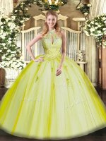 High Quality Floor Length Ball Gowns Sleeveless Yellow Green Quince Ball Gowns Lace Up(SKU SJQDDT1260002-3BIZ)