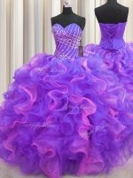 Sleeveless Lace Up High Low Beading and Ruffles 15 Quinceanera Dress(SKU PSSW0485-7BIZ)