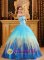 Brigels Switzerland Gorgeous Multi-color Blue Quinceanera Dress with Sweetheart Neckline and Beading Decorate