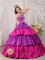 Hernando Mississippi/MS Multi-color Ball Gown Strapless Floor-length Taffeta Appliques with Bow Band Cake Quinceanera Dress