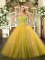 Perfect Gold Sweetheart Lace Up Beading Quinceanera Gown Sleeveless