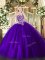 On Sale Purple Quinceanera Dress Military Ball and Sweet 16 and Quinceanera with Beading Sweetheart Sleeveless Lace Up